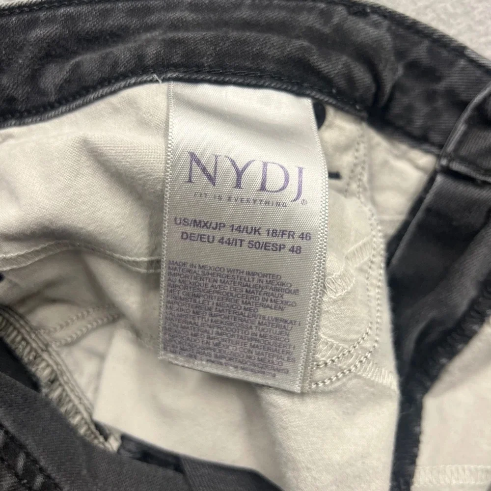 NYDJ Barbara Bootcut Jeans Womens 14 Grey Lift Tuck Stretch Denim Pants 1772